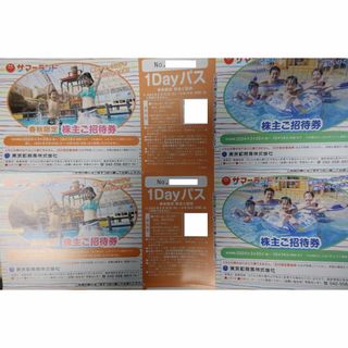 東京サマーランド　株主優待　8枚（株主ご招待券4枚+春秋限定株主ご招待券4枚）(遊園地/テーマパーク)