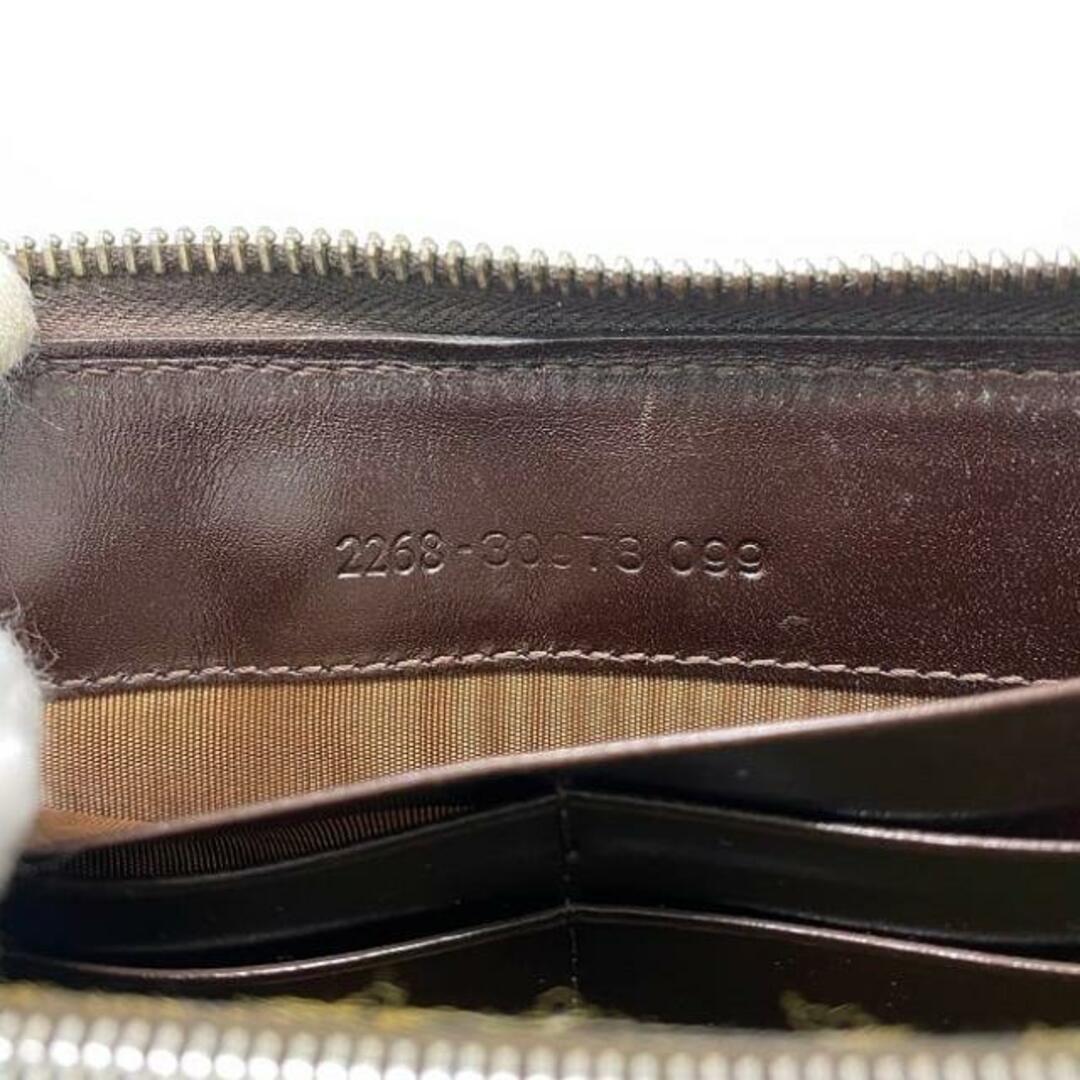 FENDI(フェンディ)のフェンディ ラウンドファスナー 長財布 カーキ ブラウン ズッカ 2268 財布 キャンバス レザー 中古 FENDI FF ファスナー ロゴ 総柄 ヴィンテージ 定番 人気 レディース ロングウォレット 女性 ラウンドファスナー長財布 レディースのファッション小物(財布)の商品写真