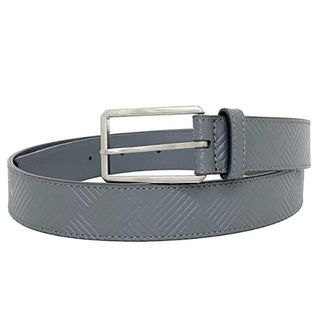 ボッテガヴェネタ(Bottega Veneta)のボッテガヴェネタ ウエスト ベルト グレー シルバー 657163 未使用 90cm レザー Sランク BOTTEGA VENETA 灰色 36インチ 30mm 美品 レア チェック 型押し 神父プル ボッテガ ヴェネタ シンプル 定番(ベルト)