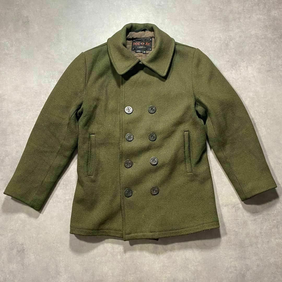 schott(ショット)のSCHOTT DUROJAC オリーブ ピーコート ミリタリー80s90s古着 メンズのジャケット/アウター(ピーコート)の商品写真