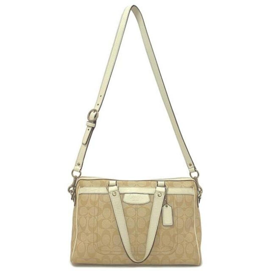 COACH - コーチ 2way バッグ ベージュ ホワイト シグネチャー COACH - コーチ 2way バッグ ベージュ ホワイト シグネチャー