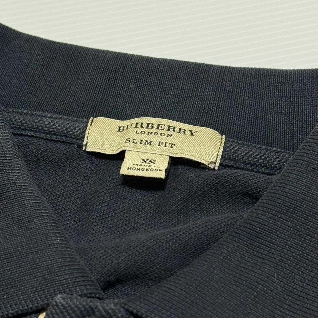 BURBERRY(バーバリー)のBURBERRY SLIM FIT 半袖 ポロシャツ ネイビー ブランド XS メンズのトップス(ポロシャツ)の商品写真