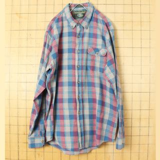 リーバイス(Levi's)の90s00s LevisリーバイスチェックボタンダウンシャツブルーXL ss53(シャツ)