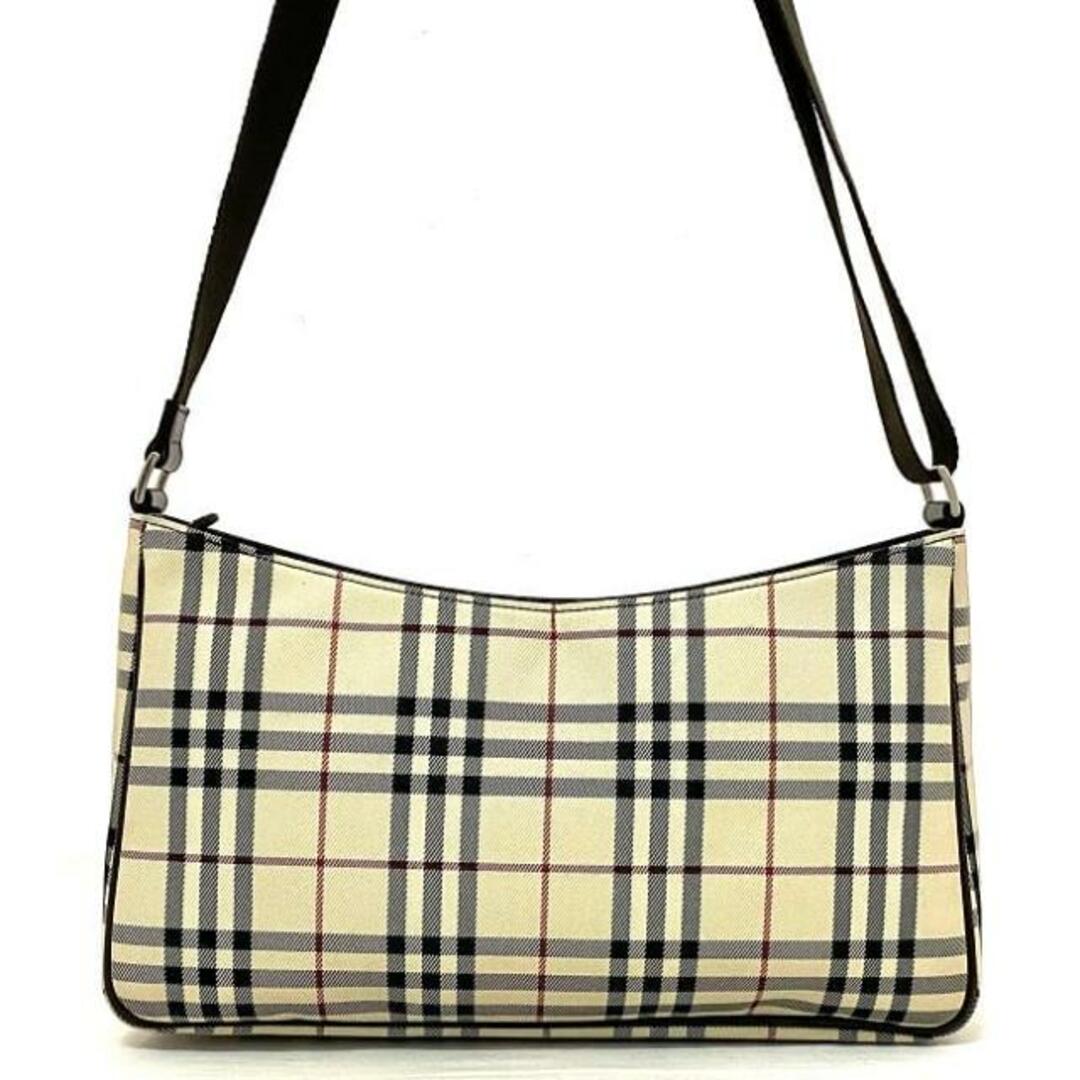 BURBERRY(バーバリー)のバーバリー ショルダーバッグ ベージュ ブラウン ノバチェック 美品 キャンバス レザー 中古 BURBERRY 茶色 肩掛け セミショルダー ファスナー ヴィンテージ 軽量 ロゴ チェック 定番 人気 レディース メンズ お洒落 レディースのバッグ(ショルダーバッグ)の商品写真