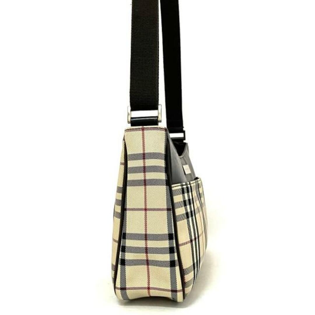 BURBERRY(バーバリー)のバーバリー ショルダーバッグ ベージュ ブラウン ノバチェック 美品 キャンバス レザー 中古 BURBERRY 茶色 肩掛け セミショルダー ファスナー ヴィンテージ 軽量 ロゴ チェック 定番 人気 レディース メンズ お洒落 レディースのバッグ(ショルダーバッグ)の商品写真