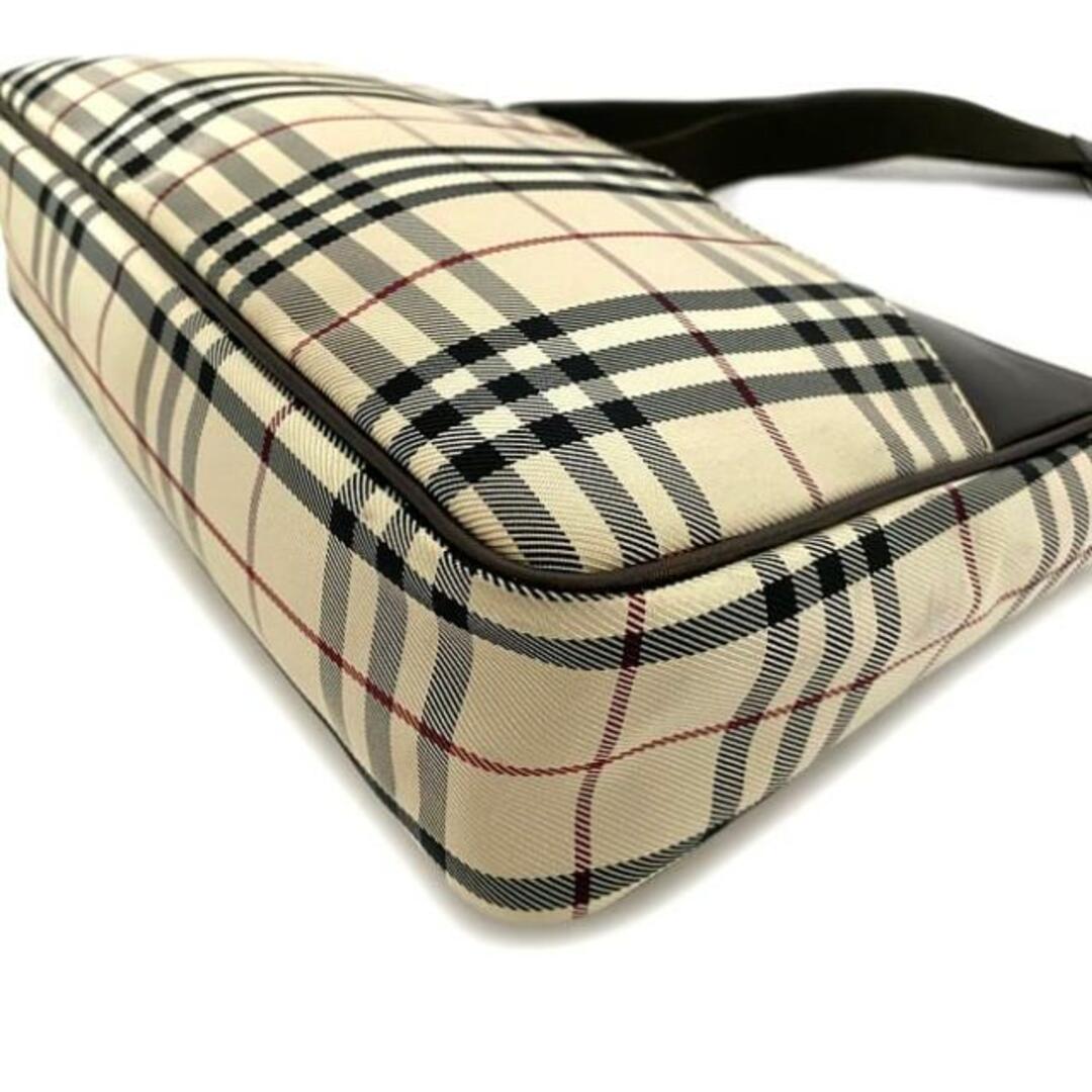 BURBERRY(バーバリー)のバーバリー ショルダーバッグ ベージュ ブラウン ノバチェック 美品 キャンバス レザー 中古 BURBERRY 茶色 肩掛け セミショルダー ファスナー ヴィンテージ 軽量 ロゴ チェック 定番 人気 レディース メンズ お洒落 レディースのバッグ(ショルダーバッグ)の商品写真