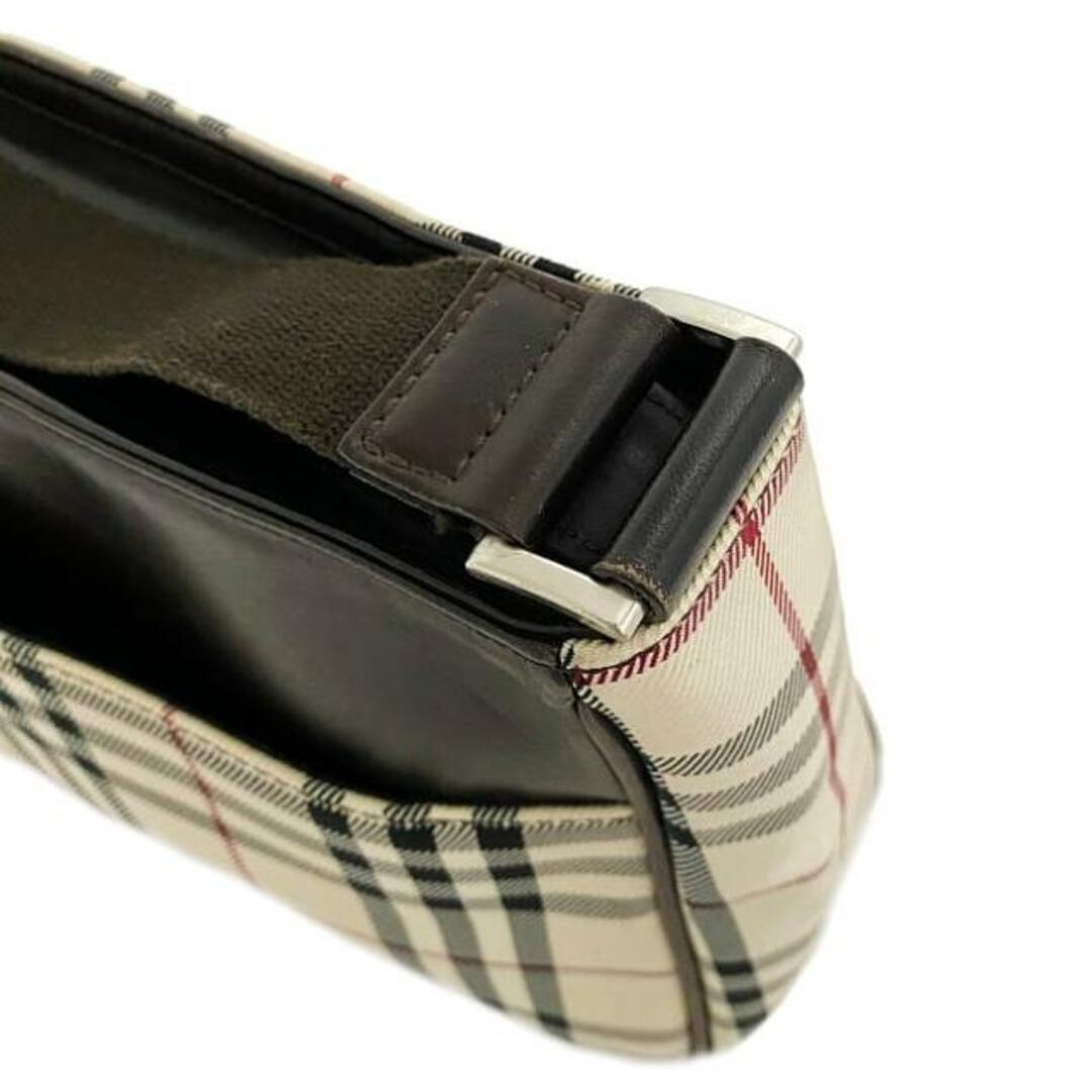 BURBERRY(バーバリー)のバーバリー ショルダーバッグ ベージュ ブラウン ノバチェック 美品 キャンバス レザー 中古 BURBERRY 茶色 肩掛け セミショルダー ファスナー ヴィンテージ 軽量 ロゴ チェック 定番 人気 レディース メンズ お洒落 レディースのバッグ(ショルダーバッグ)の商品写真