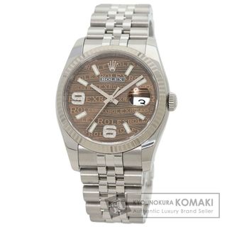 ロレックス(ROLEX)のROLEX 116234 デイトジャスト 36 ブラウンウェーブ 69ダイヤモンド 腕時計 SS SS SSxK18WG メンズ(腕時計(アナログ))