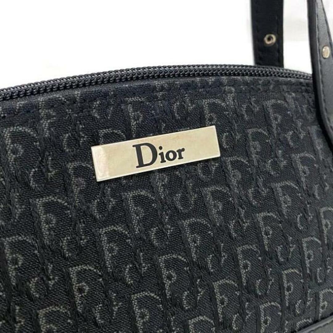 Christian Dior(クリスチャンディオール)のクリスチャン ディオール ミニ ハンドバッグ ブラック シルバー トロッター MC0073 ミニバッグ キャンバス レザー 中古 Christian Dior アクセサリーポーチ ロゴ 総柄 ヴィンテージ ポーチ プレート 定番 人気 レディースのバッグ(ハンドバッグ)の商品写真