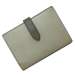 セリーヌ(celine)のセリーヌ 財布 ミディアム ストラップ ウォレット グレー 10B64 3BRU 30VL 二つ折り レザー 中古 CELINE ホック コンパクト ロゴ シンプル バイカラー スモーキーカラー 定番 人気 女性 レディース 高級感(財布)