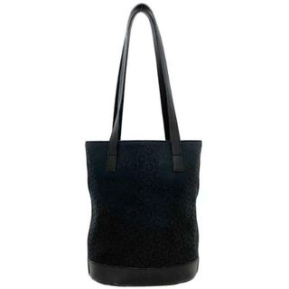 セリーヌ(celine)のセリーヌ トートバッグ ブラック ゴールド Ｃマカダム MC00/2 美品 キャンバス レザー 中古 CELINE ロゴ 軽い ＣＣ 肩掛け ショルダートート 総柄 定番 人気 女性 レディース 高級感 上品 エレガンス お洒落(トートバッグ)