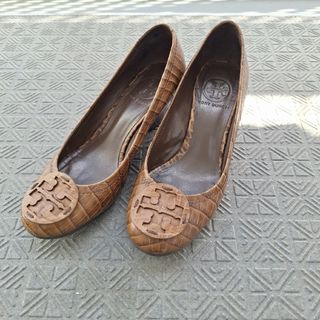 Tory Burch - Tory Burch　トリーバーチ　ウェッジソール　パンプス　茶系　サイズ６