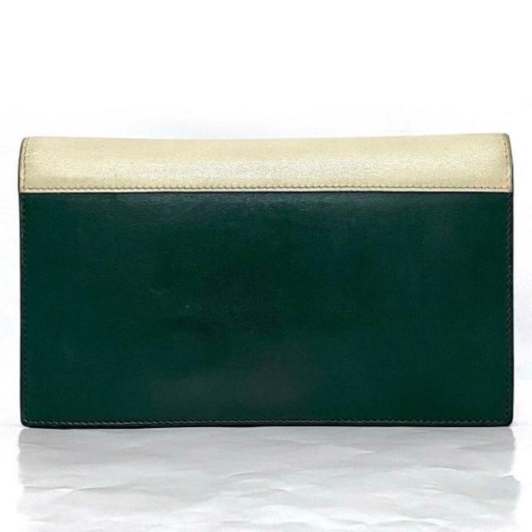 CELINE - セリーヌ 二つ折り 長財布 グリーン ホワイト 蛇柄 美 CELINE - セリーヌ 二つ折り 長財布 グリーン ホワイト 蛇柄 美