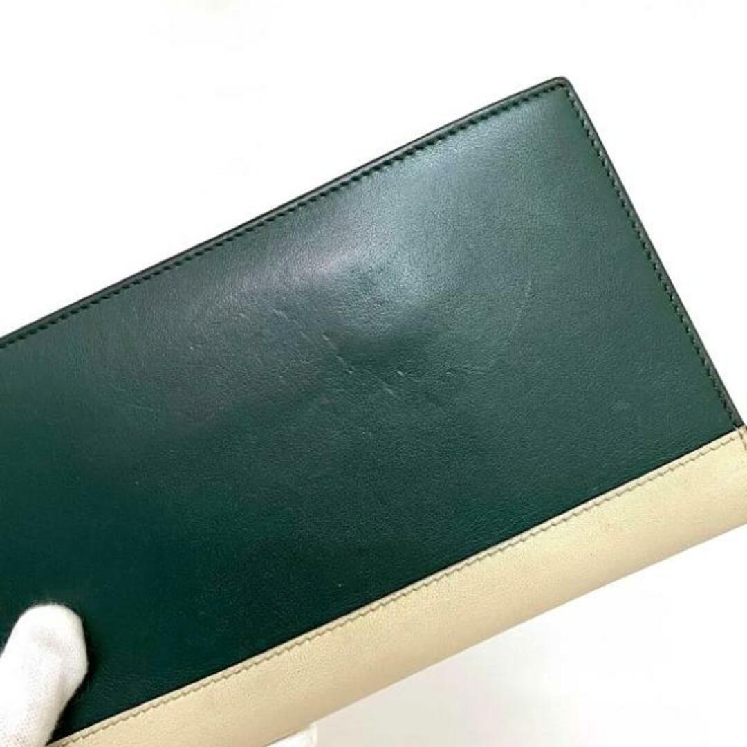 CELINE - セリーヌ 二つ折り 長財布 グリーン ホワイト 蛇柄 美 CELINE - セリーヌ 二つ折り 長財布 グリーン ホワイト 蛇柄 美