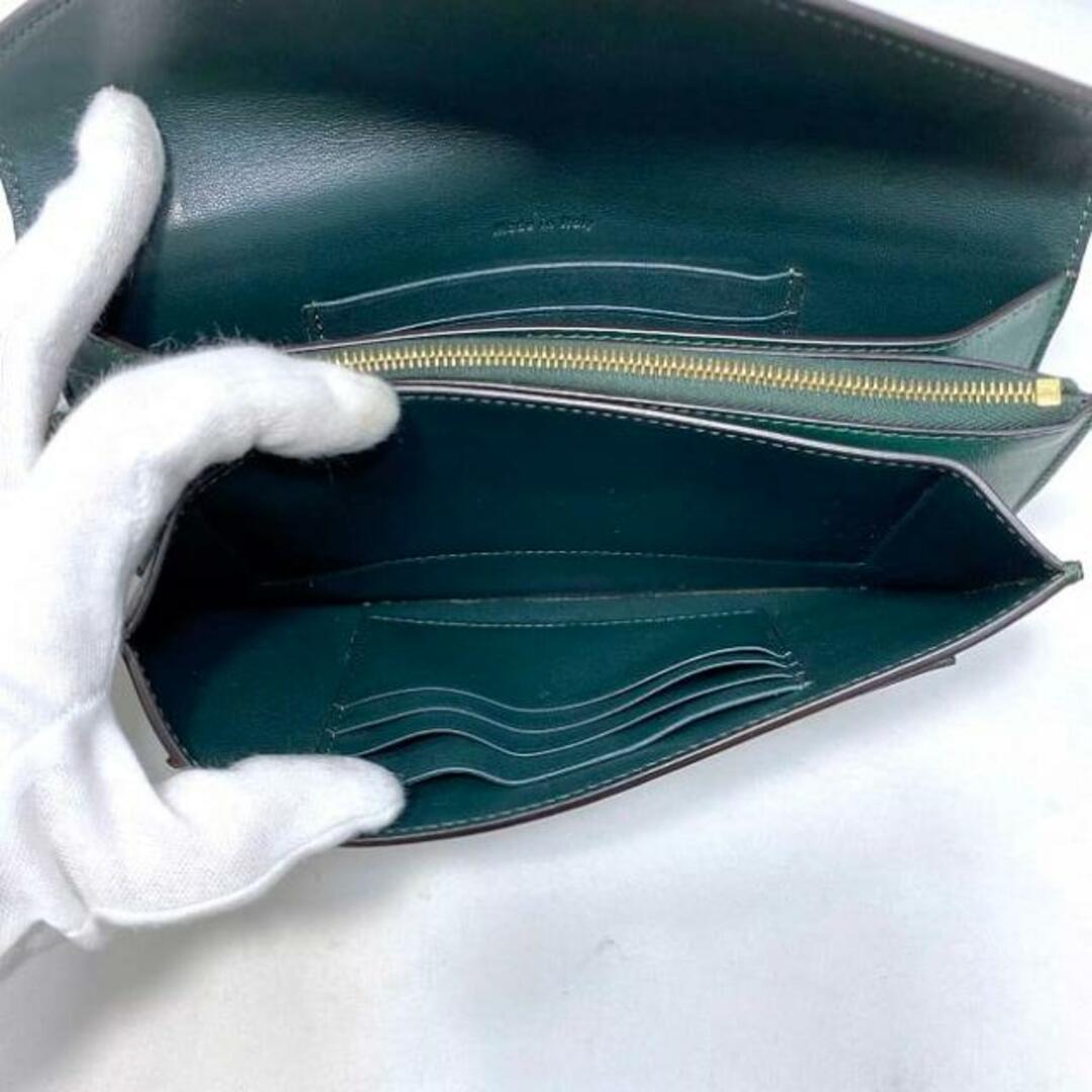 CELINE - セリーヌ 二つ折り 長財布 グリーン ホワイト 蛇柄 美 CELINE - セリーヌ 二つ折り 長財布 グリーン ホワイト 蛇柄 美