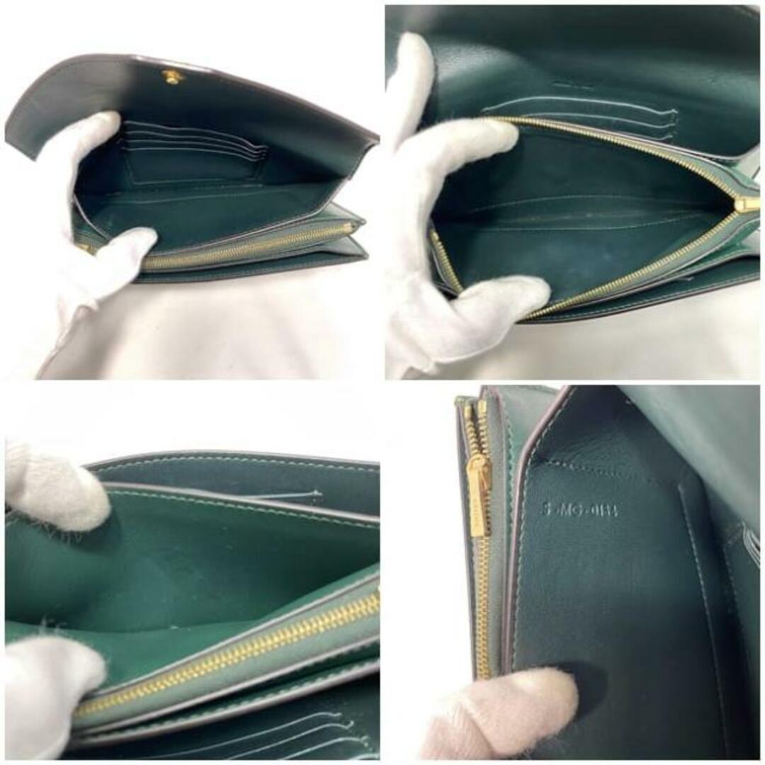 CELINE - セリーヌ 二つ折り 長財布 グリーン ホワイト 蛇柄 美 CELINE - セリーヌ 二つ折り 長財布 グリーン ホワイト 蛇柄 美