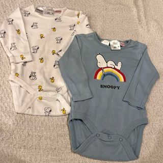 ザラキッズ(ZARA KIDS)の【美品】ZARA スヌーピー　ロンパース　3-6(ロンパース)