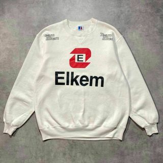 ラッセルアスレティック(Russell Athletic)のラッセルアスレティック Elkemteam ホワイトスウェット アメリカ企業モノ(スウェット)