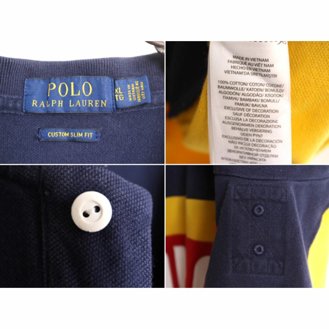 Ralph Lauren(ラルフローレン)のビックポニー ポロ ラルフローレン 半袖 ポロシャツ メンズ XL / 古着 半袖シャツ ラガーシャツ タイプ ラグビー 大きいサイズ P-15 星条旗 メンズのトップス(ポロシャツ)の商品写真