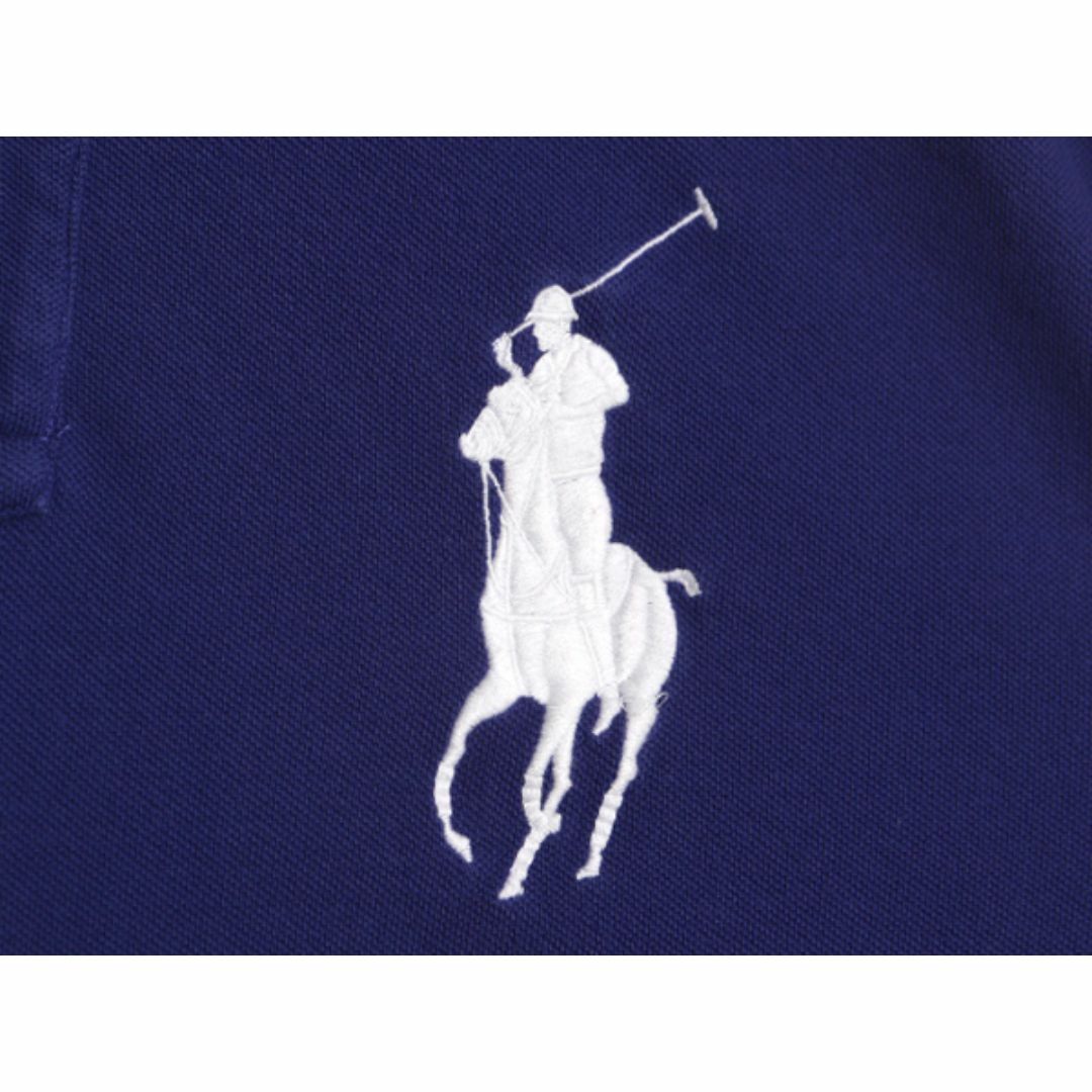 Ralph Lauren(ラルフローレン)のビックポニー イタリア代表 モデル ポロ ラルフローレン 鹿の子 半袖 ポロシャツ メンズ L / 古着 半袖シャツ 国旗 青 ナンバリング ブルー メンズのトップス(ポロシャツ)の商品写真