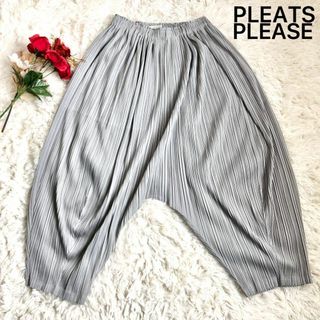 PLEATS PLEASE ISSEY MIYAKE - 【美品】プリーツプリーズ ワイド サルエル パンツ  グレー  3 希少品