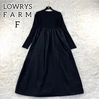 ローリーズファーム(LOWRYS FARM)の美品✨ローリーズファーム　ニット　シャツ　切り替えワンピース　ロング　春　F(ロングワンピース/マキシワンピース)