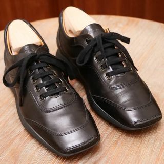 ホーガン(HOGAN)の良品✨【HOGAN】ホーガン レザースニーカー ブラック EU37 23.5cm(ローファー/革靴)