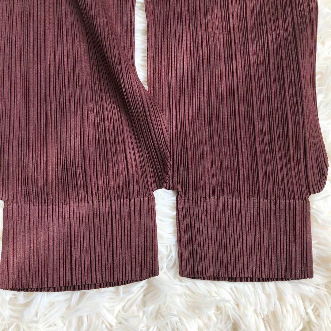 PLEATS PLEASE ISSEY MIYAKE(プリーツプリーズイッセイミヤケ)の【極美品】 プリーツプリーズ 希少！バイカラー アラジンパンツ 赤 ワイン M レディースのパンツ(カジュアルパンツ)の商品写真