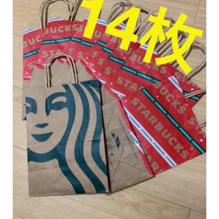 スターバックス(Starbucks)の5/15〆♡可愛い赤スターバックス紙袋ロゴ限定ディーンアンドデルーカ桜カルディ好(ラッピング/包装)
