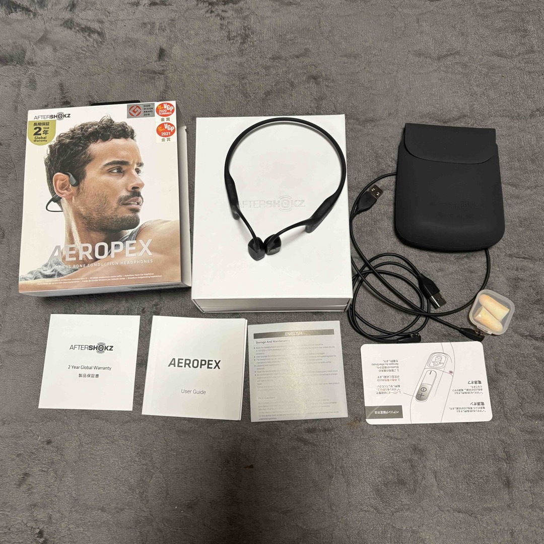 AFTERSHOKZ(アフターショックス)のAFTERSHOKZ AEROPEX コズミックブラック スマホ/家電/カメラのオーディオ機器(ヘッドフォン/イヤフォン)の商品写真