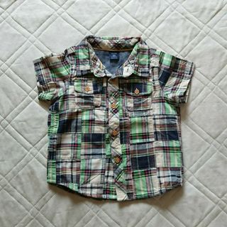 ベビーギャップ(babyGAP)の【baby GAP】新品♪チェック柄☆半袖シャツ(ブラウス)