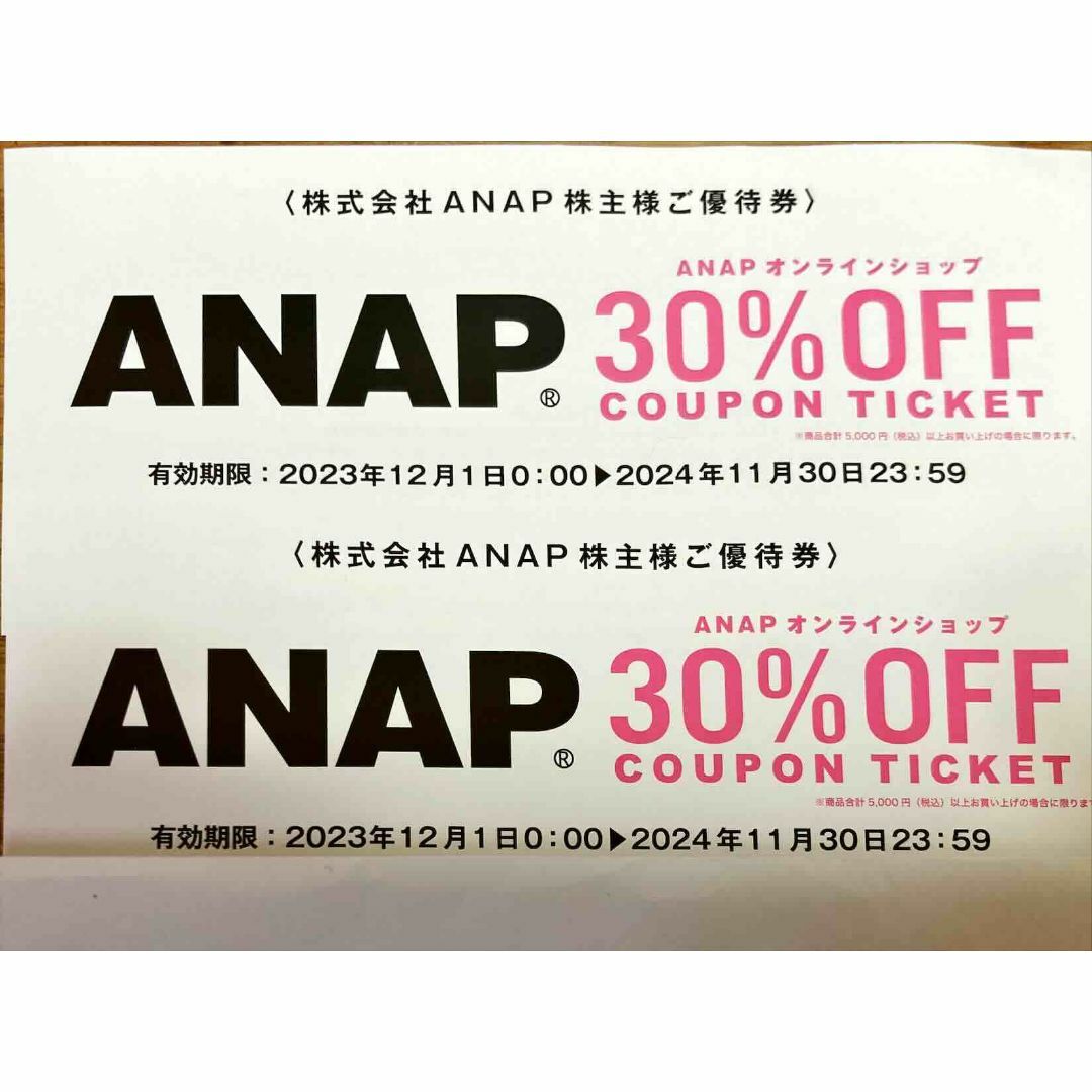 ANAP２枚　期限24.11.30 株主優待券　ミニレター発送 チケットの優待券/割引券(ショッピング)の商品写真