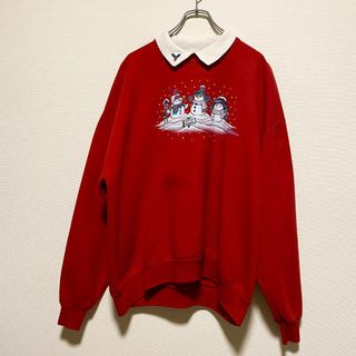 ヴィンテージ(VINTAGE)のアメリカ古着　90s ヴィンテージ　トレーナー　スウェット　裏起毛　雪だるま(トレーナー/スウェット)