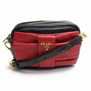 プラダ(PRADA)のPRADA プラダ リボンモチーフ ショルダーバッグ ブラック レッド BP0166 2ATN F009A レディース【中古】(ショルダーバッグ)