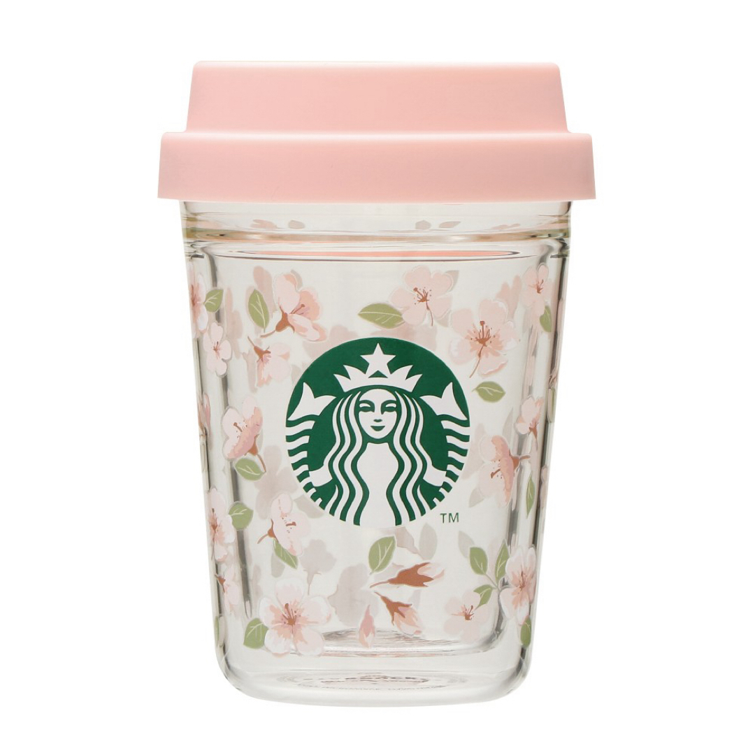 Starbucks(スターバックス)の新品 スタバ SAKURA 2024 ダブルウォール耐熱グラスカップ 296ml インテリア/住まい/日用品のキッチン/食器(グラス/カップ)の商品写真