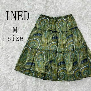 INED - INED イネド ペイズリー柄ミディ丈ティアードスカート