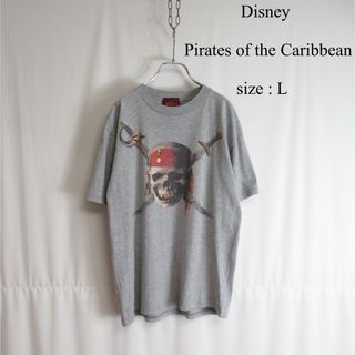 ディズニー(Disney)のDisney プリント Tシャツ パイレーツオブカリビアン ジョニーデップ L(Tシャツ/カットソー(半袖/袖なし))