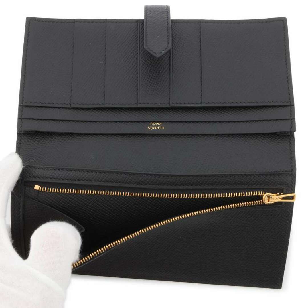 Hermes(エルメス)のエルメス 長財布 ベアンスフレ ブラック/ゴールド金具 ヴォーエプソン Z刻印 HERMES 財布 黒 レディースのファッション小物(財布)の商品写真