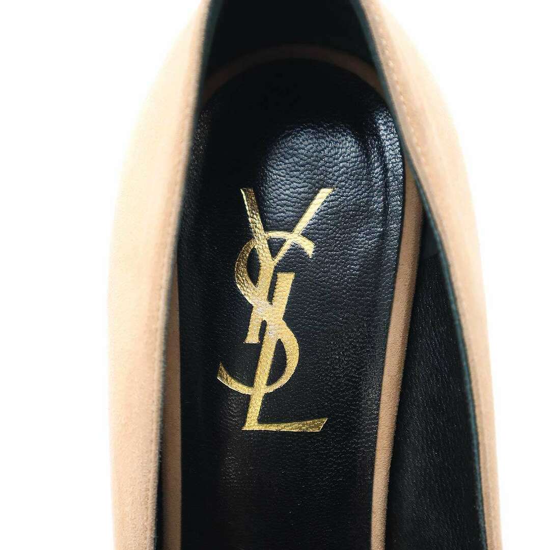 Saint Laurent(サンローラン)のYVES SAINT LAURENT rive gauche イヴサンローラン リヴゴーシュ スエードパテント プラットフォームパンプス ベージュ 36 レディースの靴/シューズ(ハイヒール/パンプス)の商品写真