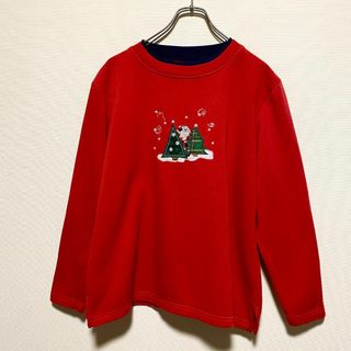 ヴィンテージ(VINTAGE)のアメリカ古着　サンタクロース　クリスマス　刺繍　トレーナー　スウェット　R57(トレーナー/スウェット)