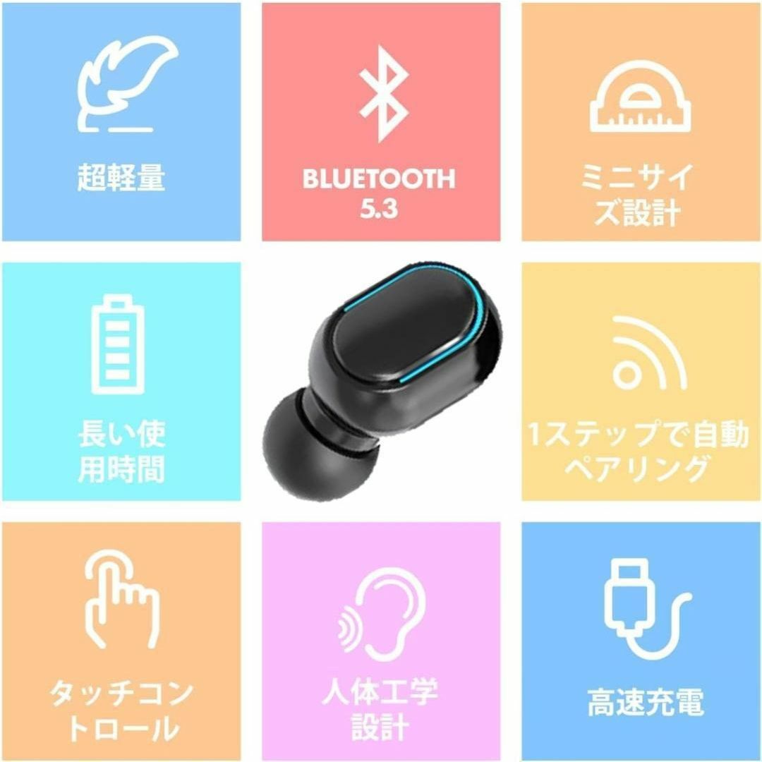 完全ワイヤレスイヤホン Bluetooth5.3 ノイズキャンセリング ピンク スマホ/家電/カメラのオーディオ機器(ヘッドフォン/イヤフォン)の商品写真