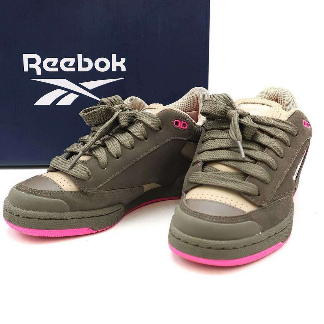 Reebok(リーボック)のReebok リーボック CLUB C BULC  ローカットスニーカー カーキ系×ピンク 24.5cm 100033732 レディースの靴/シューズ(スニーカー)の商品写真