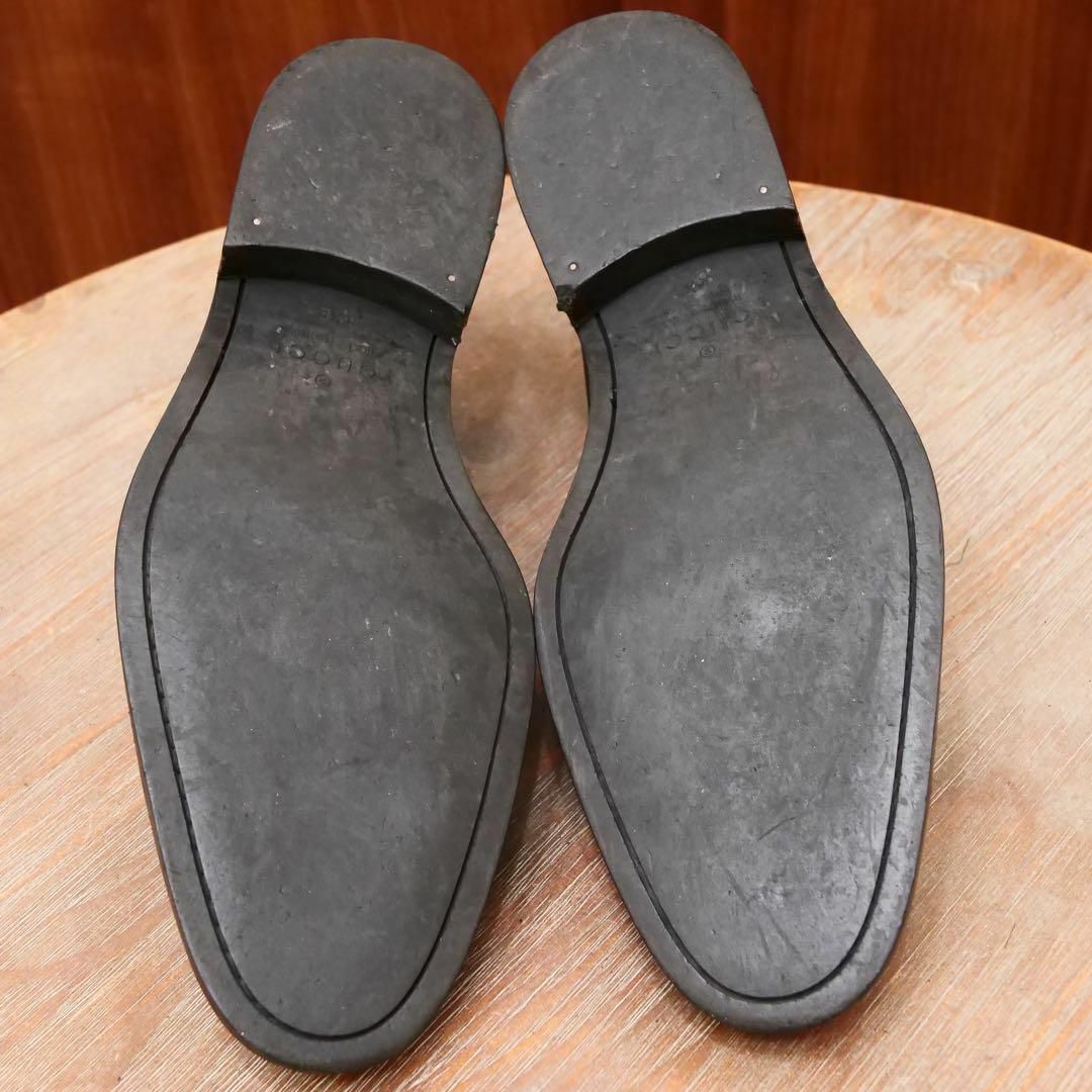 Gucci(グッチ)の美品✨【GUCCI】グッチ ストラップローファー UK6.5 ブラック 革靴 メンズの靴/シューズ(ブーツ)の商品写真