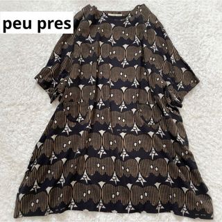 peu pres - peu presプープレ　アップルプリントチュニック　ワンピース　りんご