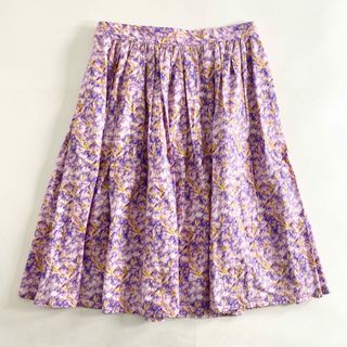 ブルマリン(Blumarine)の39d6 《美品》 Blumarine ブルマリン プリントスカート WL0227102 42 ピンク ボトムス イタリア製 print skirt(ひざ丈スカート)