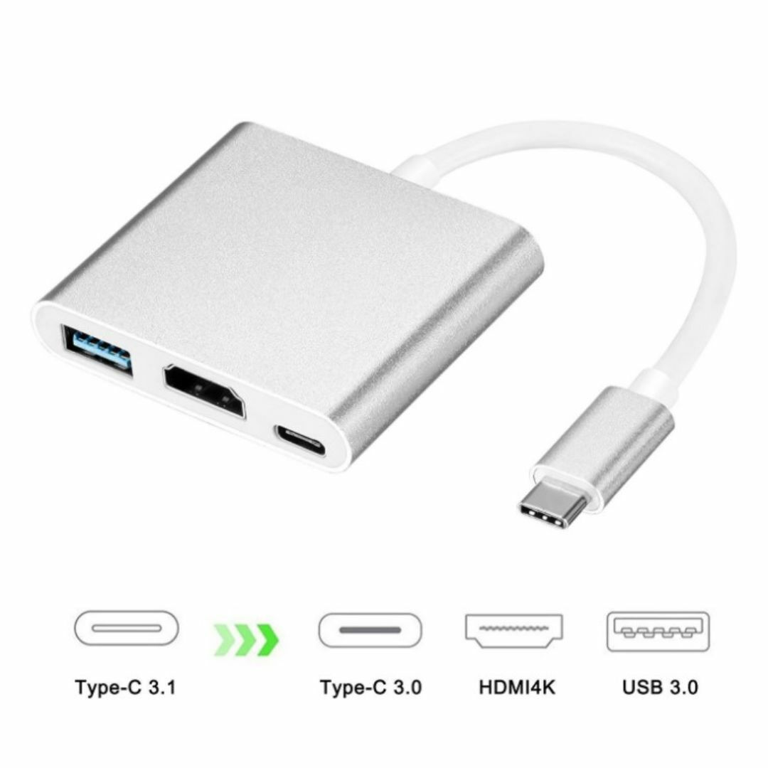 【新品】USB-C 3in1/HDMI/PD/USBアダプター 最新システム対応 スマホ/家電/カメラのPC/タブレット(その他)の商品写真