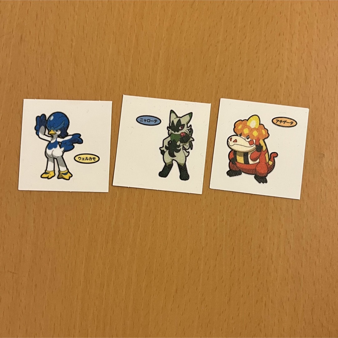 ポケモン(ポケモン)のポケモンパン デコキャラシール ニャローテ アチゲータ ウェルカモ エンタメ/ホビーのおもちゃ/ぬいぐるみ(キャラクターグッズ)の商品写真