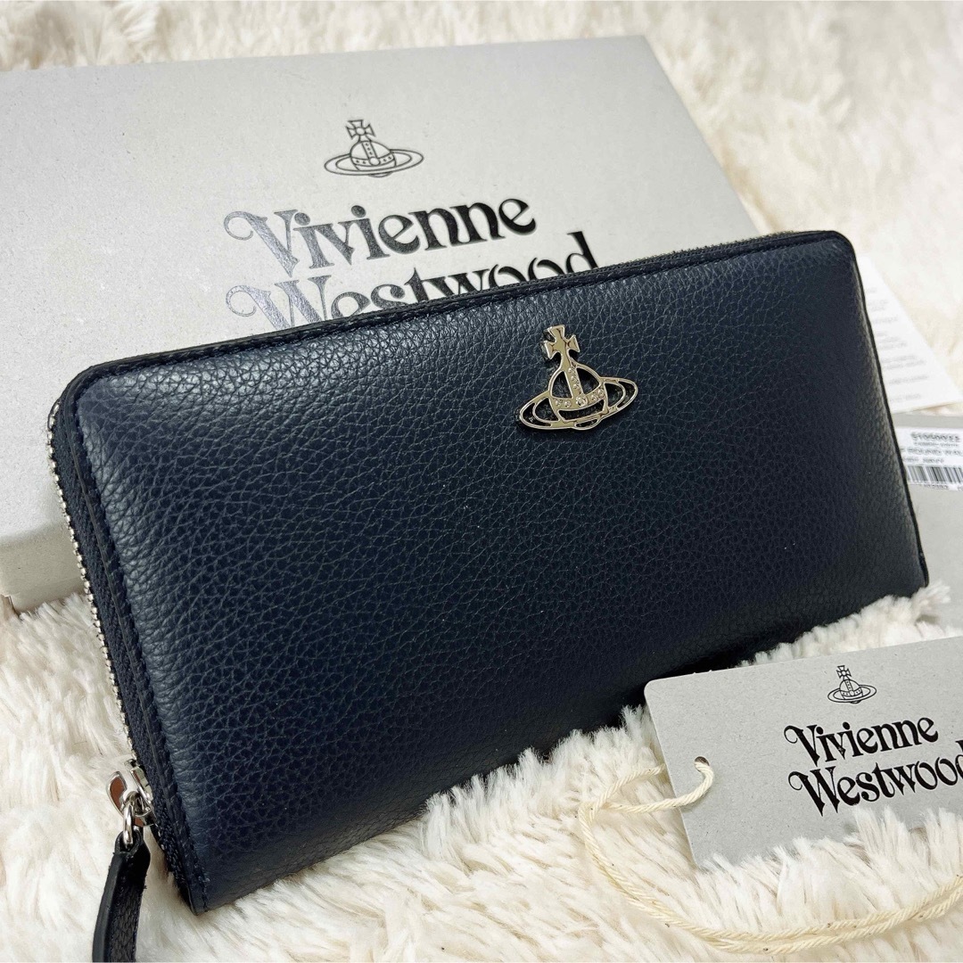 Vivienne Westwood(ヴィヴィアンウエストウッド)のヴィヴィアンウエストウッド　レザー　長財布　ラウンドジップ　　本革 レディースのファッション小物(財布)の商品写真