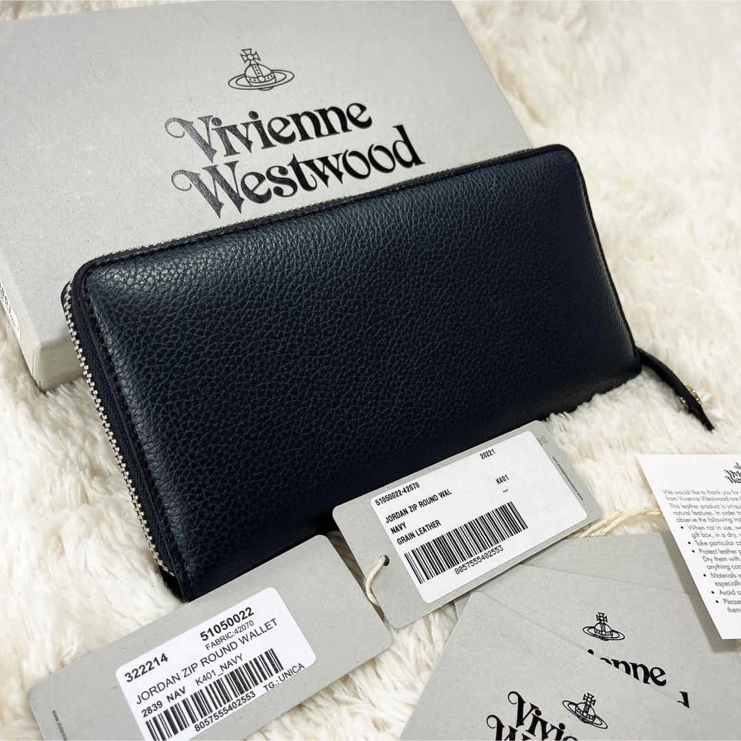 Vivienne Westwood(ヴィヴィアンウエストウッド)のヴィヴィアンウエストウッド　レザー　長財布　ラウンドジップ　　本革 レディースのファッション小物(財布)の商品写真