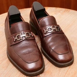 サルヴァトーレフェラガモ(Salvatore Ferragamo)の【Ferragamo】フェラガモ ガンチーニローファー ガンメタ金具 US7.5(ブーツ)